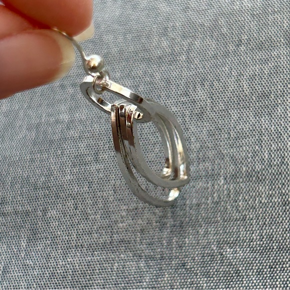 Silver Orbit Marquis Earrings - Picture 4 of 12